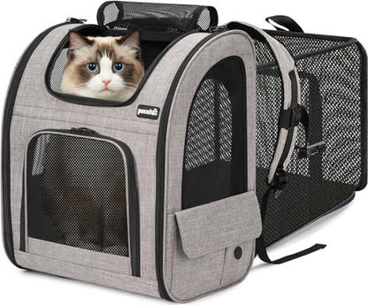 pecute Cat Backpack Expandable, Dog Carrier Backpack Breathable by pecute