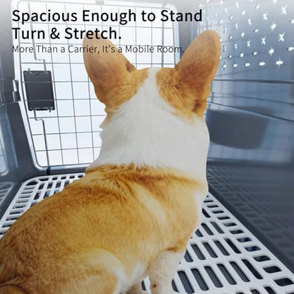 RIZZARI Hard-Sided Elevated Carrier: Rolling Pet Crate Ventilated 25 lbs - Image 5