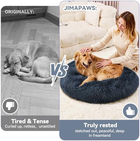 Medium Dog Bed, Washable Plush Donut Dog Bed, 28 Inch - Image 5
