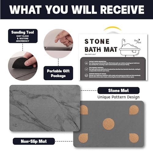 Stone Bath Mat Diatomaceous Earth Shower Mat - Image 7