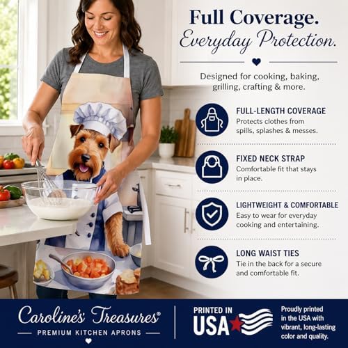 Caroline's Treasures Welsh Terrier The Chef Apron Cooking Kitchen Server Baking - Image 4