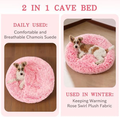 NOYAL Calming Donut Dog Bed, Hooded Cave - Image 2