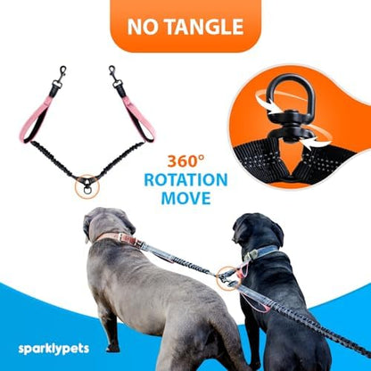 SparklyPets Hands Free Dual Dog Leash, Medium & Large - Image 5