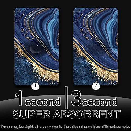 Bath Mat Rug, Dark Blue Gold Marble Non Slip Quick Dry Super Absorbent Thin - Image 6