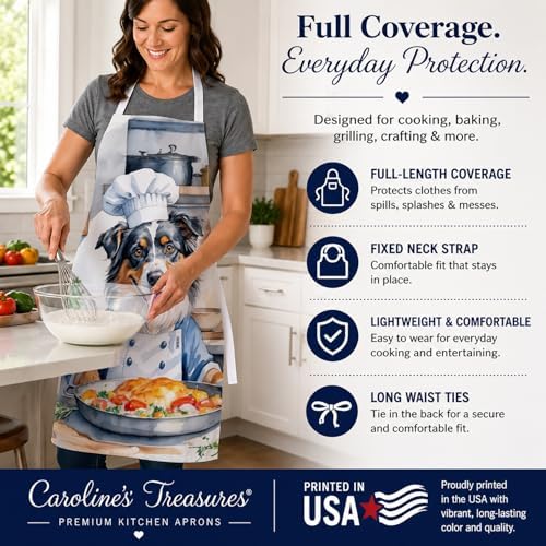 Caroline's Treasures Australian Shepherd The Chef Apron Cooking Kitchen Server - Image 4
