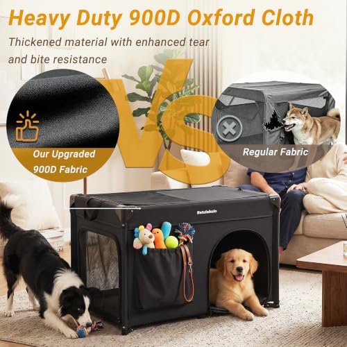 36 Inch Collapsible Travel Dog Crate, 4 Doors & Soft Pet Mat - Image 6
