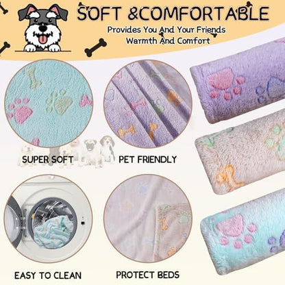 Rezutan Small Dog Blanket, Soft Puppy & Cat Flannel 3 Pack - Image 6