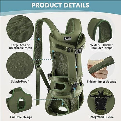 Lukovee Dog Backpack Carrier, Adjustable Front Carrier - Image 3