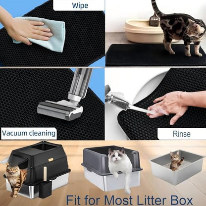 Cat Litter Mat Litter Box Mat 24 X 18 Inches Black - Image 3
