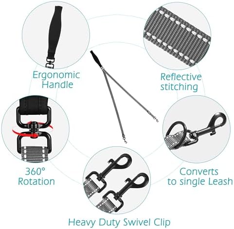 PetBonus Two Point Control Dog Leash, No Tangle Training Walking Leashes - Image 3