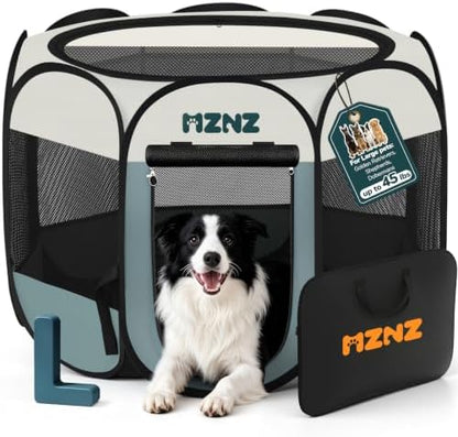 Dog Playpen, Portable Puppy Pet Crate Indoors by MZNZ