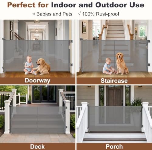 GRENFU Reinforced 71" Wide Retractable Gate Prevents Crawling Under - Image 5