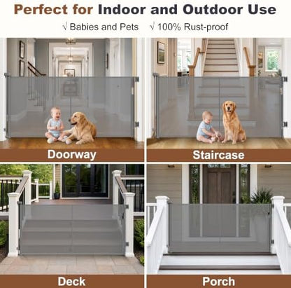 GRENFU Reinforced 71" Wide Retractable Gate Prevents Crawling Under - Image 5