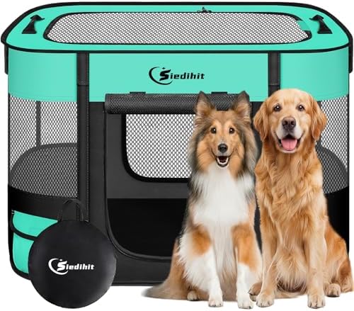 Siedihit 35" Dog Playpen, Cat Puppy Pen, Pet Portable Crate Indoor Outdoor by Siedihit