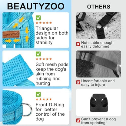 BEAUTYZOO Dog Harness Medium Sized and Leash Set, No Pull Step in Pet Vest - Image 5