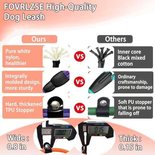 FOVRLZSE 18 Pack Bulk Nylon Dog Slip Leashes, 9 Mixed Colors 4.6FT/1.4M - Image 3