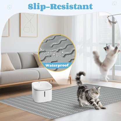 Cat Litter Mat, 47x35in Extra Large Litter Mat, Waterproof Non-Slip - Image 4