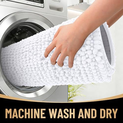 OLANLY Thick Chenille Large Bathroom Rugs 44x32, Absorbent Bath Mat - Image 4
