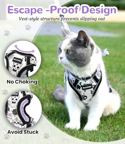 Halypet Cat Harness and Leash Set, Escape Proof Adjustable Harness - Image 2