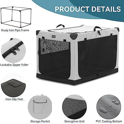 PETSFIT 40" Soft Portable Dog Crate – Patented Spiral Sturdy Frame, Collapsible - Image 5
