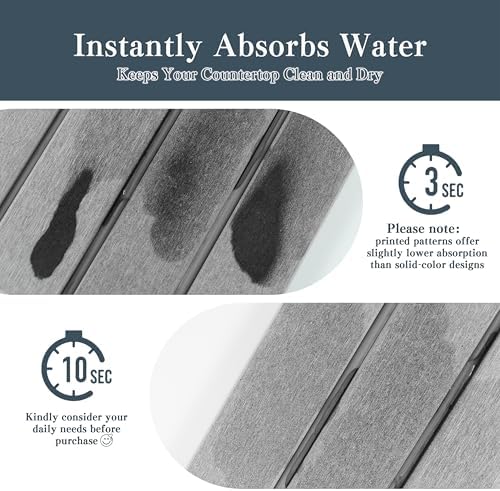 2pcs Stone Dish Drying Mat for Kitchen Counter, Quick-Dry Diatomaceous Earth - Image 4