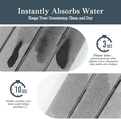 2pcs Stone Dish Drying Mat for Kitchen Counter, Quick-Dry Diatomaceous Earth - Image 4