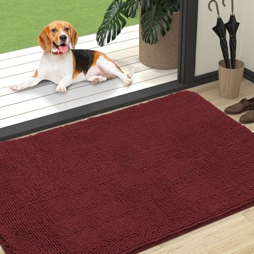 OLANLY Dog Door Mat for Muddy Paws 47x32, Super Absorbent Chenille Mud Mat by OLANLY