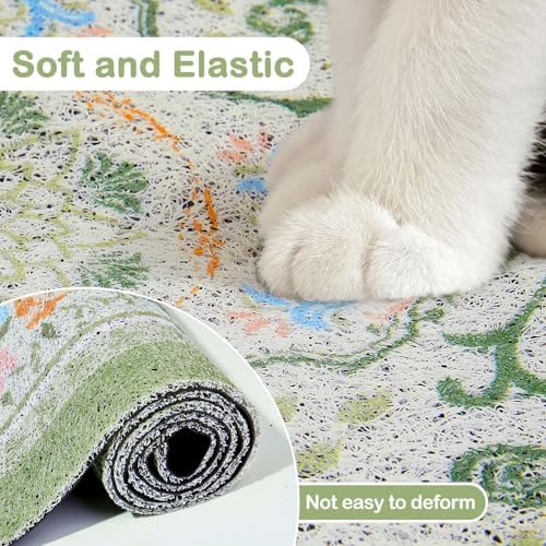 Glittme Cat Litter Mat with Non-Slip Bottom Litter Box Mat 40"X30" Litter - Image 6