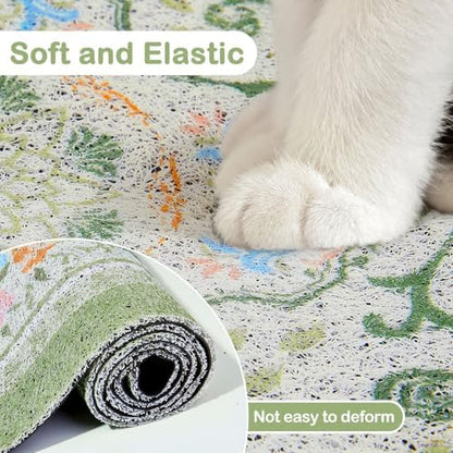 Glittme Cat Litter Mat with Non-Slip Bottom Litter Box Mat 40"X30" Litter - Image 6