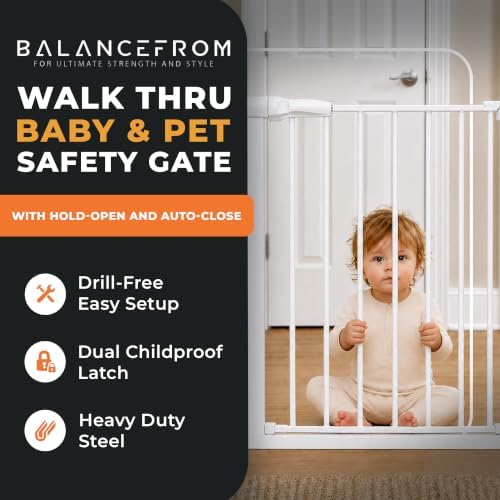 BalanceFrom Easy Walk-Thru Baby Safety Gate, Fits 29.1" to 33.8" Openings - Image 2