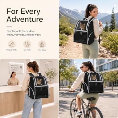 Cat Backpack Carrier for Small Dogs and Medium cat Puppy Kitten Bunny Pet - Image 5
