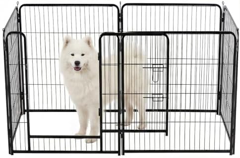 NEWBULIG Dog Playpen Indoor 6 Panels 32 Inch, Metal Outdoor Dog Fence Pen by NEWBULIG