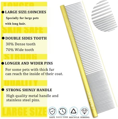 10inches Large Dog Combs for Grooming Shedding Tangles Mats. - Image 4
