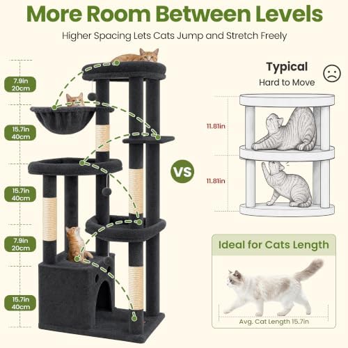 67in Tall Cat Tree Tower for Large Cats, Heavy Duty - Image 4