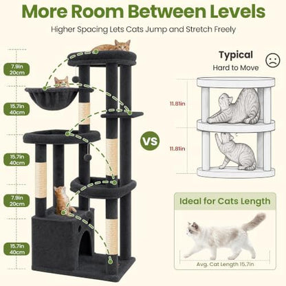 67in Tall Cat Tree Tower for Large Cats, Heavy Duty - Image 4