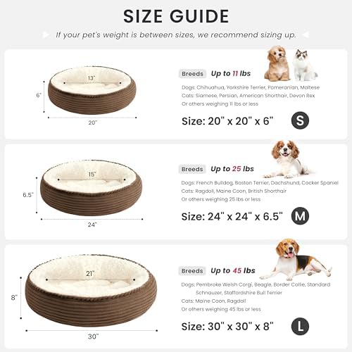 Love's cabin Round Donut Cat and Dog Cushion Bed, 24in Pet Bed - Image 4