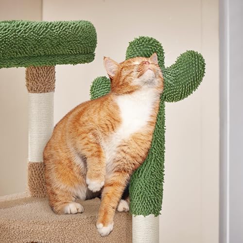 Yaheetech 42in Brown Cactus Cat Tree Tower - Image 5