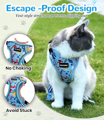 Halypet Cat Harness and Leash Set, Escape Proof Adjustable Harness - Image 2
