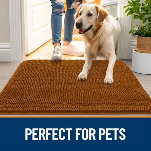 OLANLY Dog Door Mat for Muddy Paws 30x20, Super Absorbent Chenille Mud Mat - Image 6
