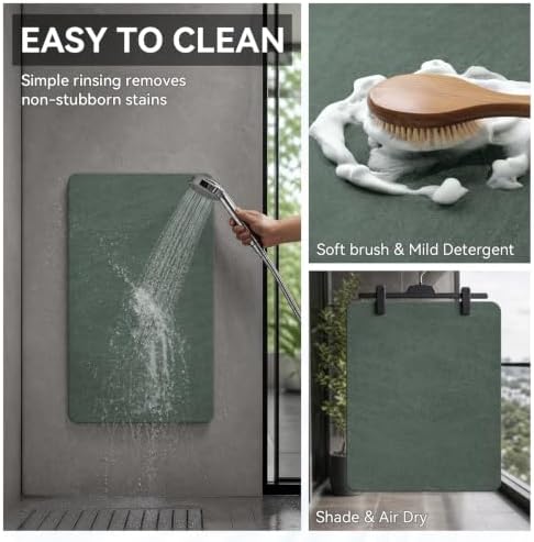 MontVoo -Bath Mat Rug-Rubber Backing Non Slip Quick Dry Absorbent Thin Bathroom - Image 6