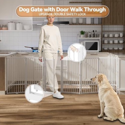 SNUOWU Full Metal Freestanding Dog Gate - Image 5