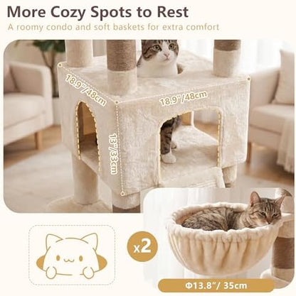 Heybly Cat Tree, 82.7″ Extra Tall Cat Tower - Image 4