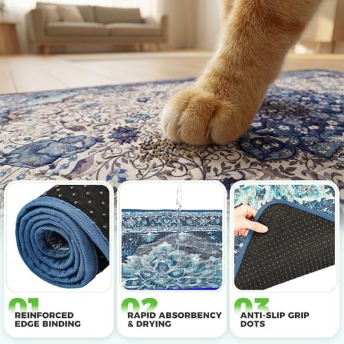Hompet Cat Litter Mat 2 Pack, 24x36 Large Machine Washable Trapping Mats - Image 5