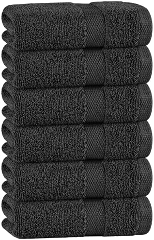Wealuxe Black Hand Towels 16x27 Inch by WhiteClassic