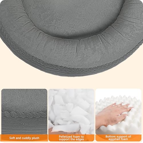 Dwanton Orthopedic Medium Dount Dog Bed, Egg-Crate Foam Round Dog Sofa - Image 3