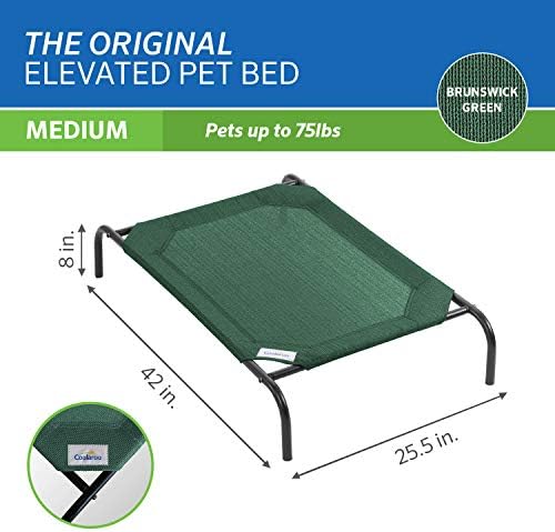 Coolaroo The Original Cooling Elevated Pet Bed, Brunswick Green - Image 4