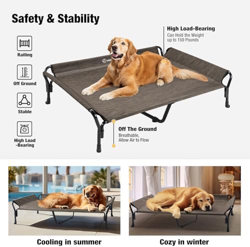 Veehoo Cooling Elevated Dog Bed, Raised Dog Cot - Image 6
