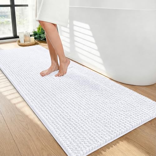 OLANLY Thick Chenille Bathroom Runner Rugs 47x24, Absorbent Bath Mat by OLANLY