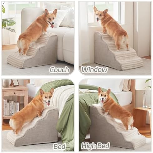 Laojin Balhen Dog Stairs for Small Dogs and Cats 18" H, High Density Support - Image 2