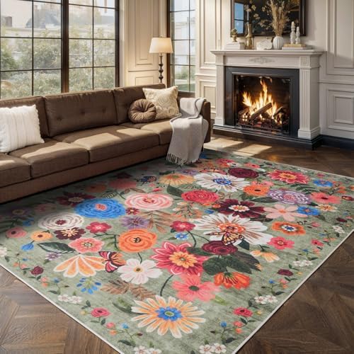 Floral Area Rug 8x10 for Living Room Bedroom - Image 6